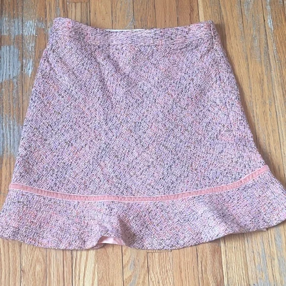 🪽Pink Ruffle Tweed A-Line Skirt - Picture 3 of 3